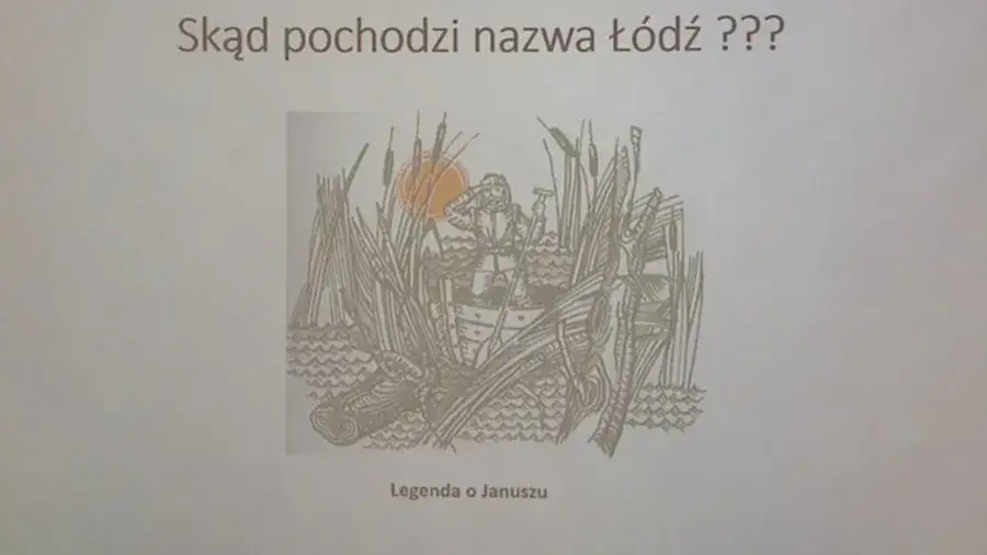 Ilustracja legendy o Januszu i łodzi